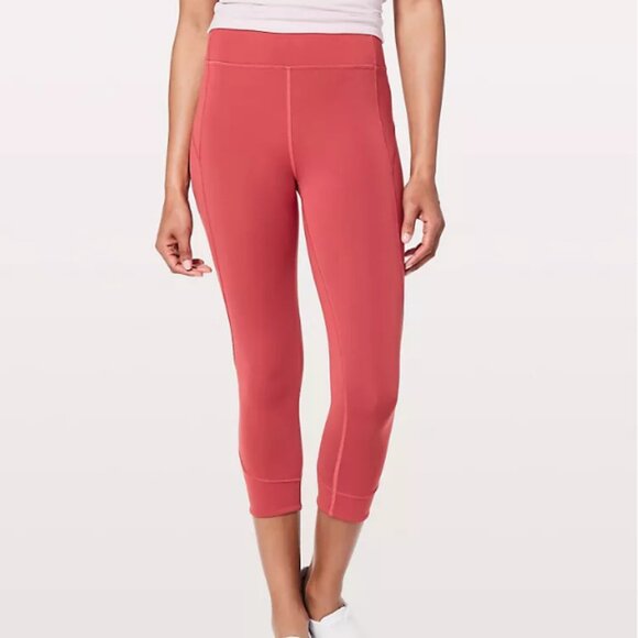 lululemon athletica Pants - lululemon leggings in movement crop 19" everlux vintage rose 4 pink red tight